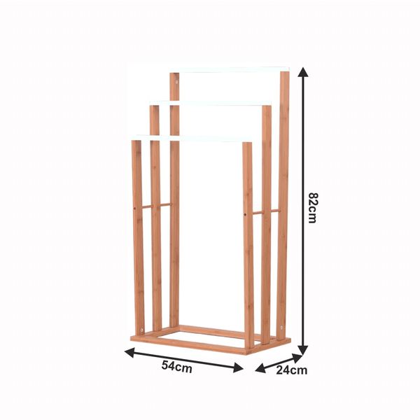 Stojan na uteráky Komo New - bambus / biela