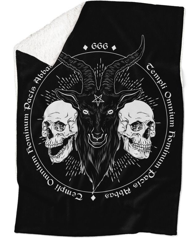 Deka Baphomet skull (Podšitie baránkom: ÁNO)