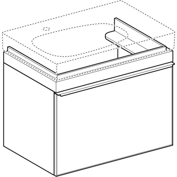 Geberit Citterio - Skrinka pod umývadlo 750 mm, lesklá čierna/sivohnedý dub 500.557.JJ.1