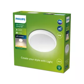 Philips 8719514417915 Doris vonkajšie stropné svietidlo LED 6W/600lm 2700K IP54 biela