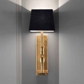 Masiero Čierno-zlaté nástenné svietidlo Slim, Obývacia izba / jedáleň, látka, kov, E14, 60W, L: 16 cm, K: 42cm