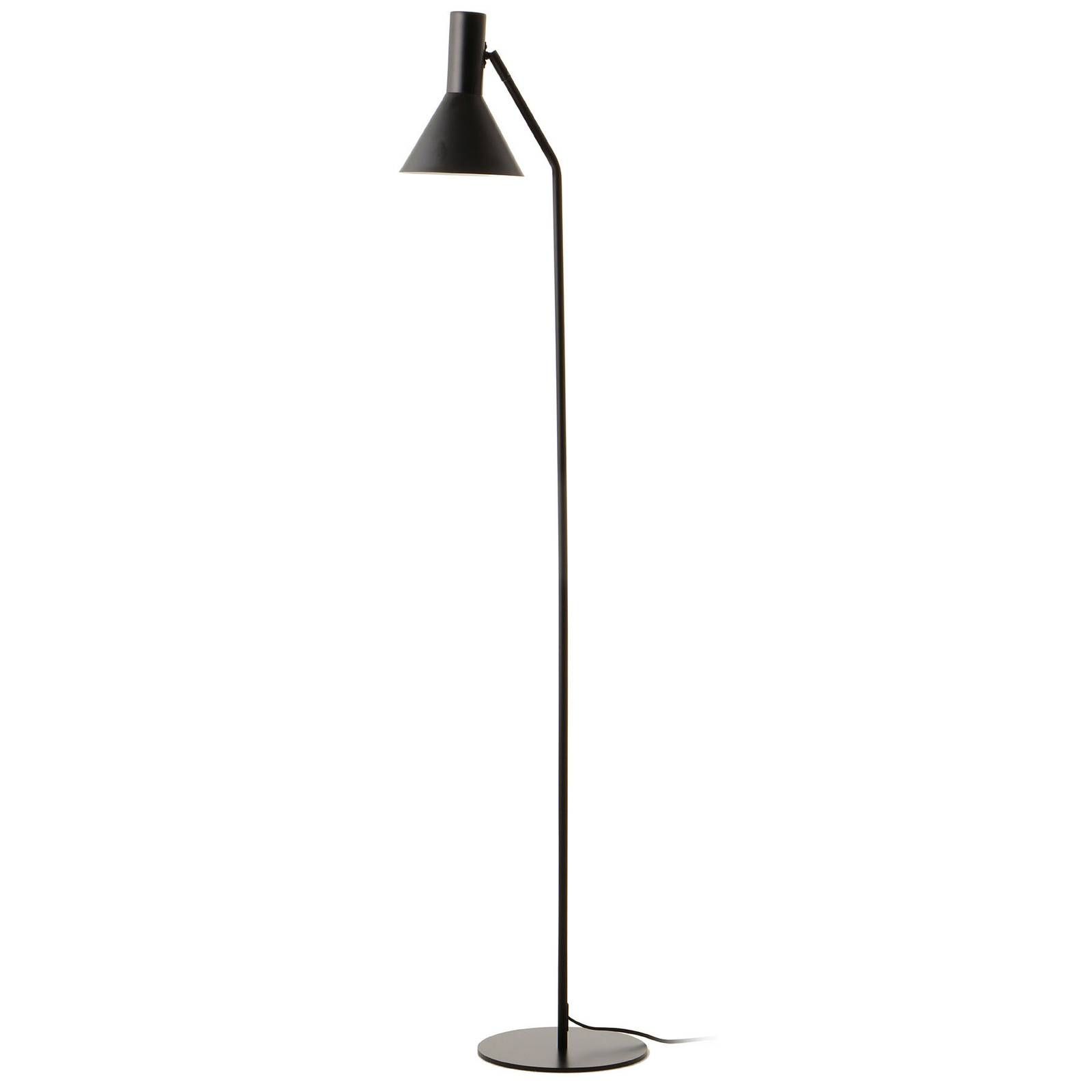 FRANDSEN Lyss stojaca lampa, čierna matná, Obývacia izba / jedáleň, kov, E27, 25W, K: 150cm