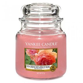 Sviečka Yankee candle Vyšisovaná marhuľhová růže, 411g