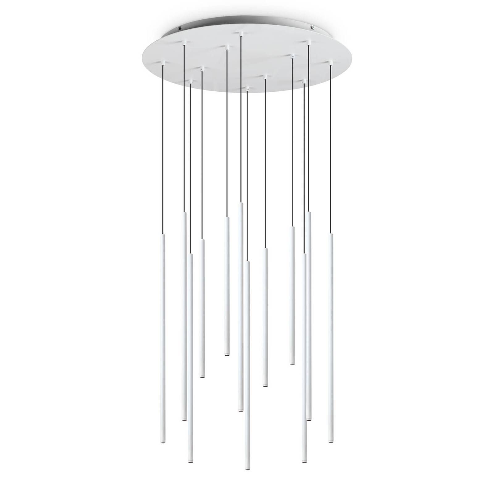 Ideallux Ideal Lux Filo závesné LED svietidlo 12-pl., biela, Obývacia izba / jedáleň, kov, 25W, K: 80cm