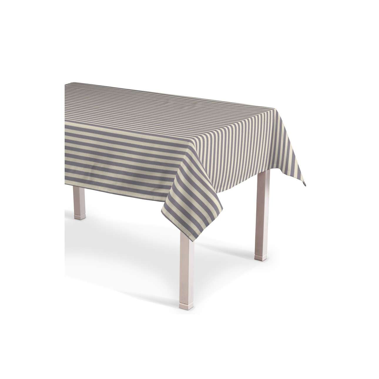 Dekoria Obrus na stôl obdĺžnikový, granátovo-biele prúžky, 130 × 280 cm, Quadro, 136-02