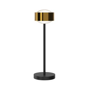 Top Light Puk! 120 Eye stolová LED mosadz šošovka matná, Obývacia izba / jedáleň, hliníkový zinok, látka, sklo, 12W, K: 37cm