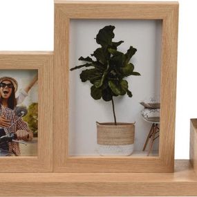 HOMESTYLING Fotorámeček stolní dekorativní s umělou rostlinou 37 x 19 cm KO-C37890610