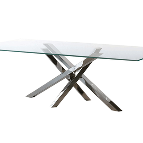 RIFLESSI - Stôl SHANGAI s obdĺžnikovou sklenenou doskou