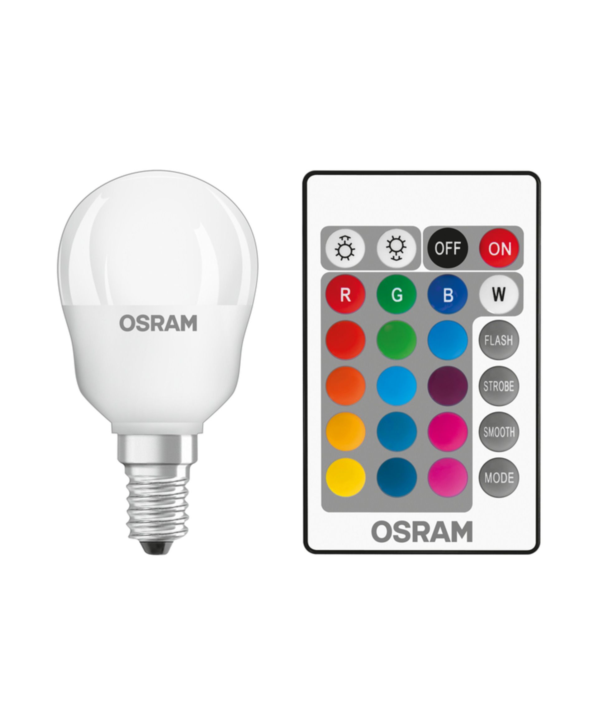 OSRAM LED STAR+ CL P RGBW FR 25 stmívatelné ovladačem 4,5W/827 E14