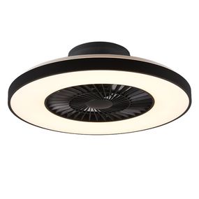 Trio R62672132 LED stropné svietidlo s ventilátorom Halmstad 1x40W | 3000lm | 3000 - 6500K - oddelené vypínače, diaľkové ovládanie, stmievateľné, 3 rýchlosti, časovač, nočný režim, čierna