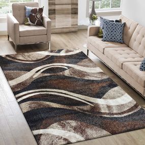 DomTextilu Originálny koberec s abstraktným vzorom v hnedej farbe 45684-215674