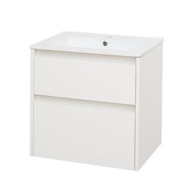 MEREO - Opto, kúpeľňová skrinka s keramickým umývadlom 61cm, biela CN910