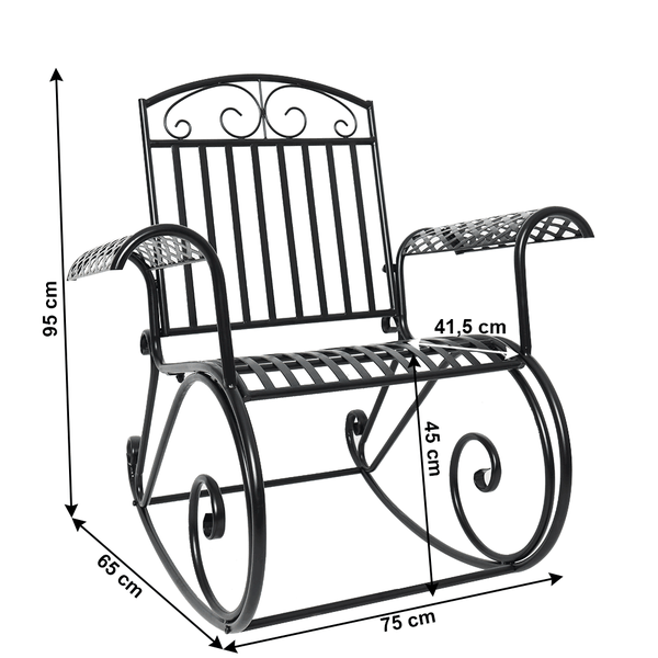 Záhradné hojdacie kreslo, čierna, SAIDI