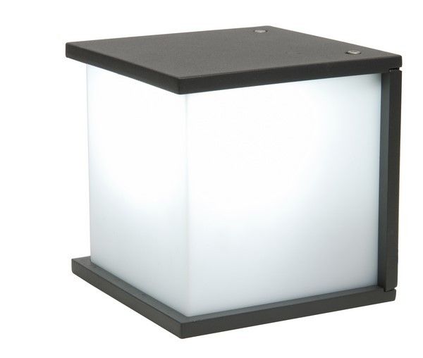 LUTECE LT5184601118 nástenné svietidlo Box Cube 1x60W | E27 | IP44 - opál, tmavo šedá