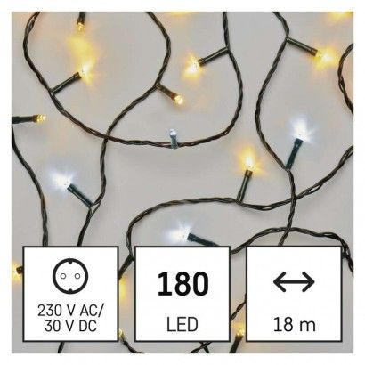 LED vianočná reťaz, 18 m, vonkajšia aj vnútorná, teplá/studená biela, časovač