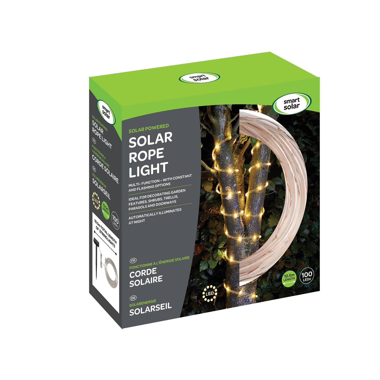 SMART GARDEN Solárna svetelná LED hadica Rope, 100-plameňová, plast, P: 885 cm