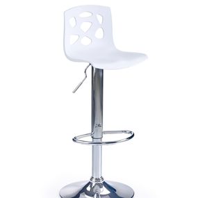 Barová stolička H-48 - biela / chróm