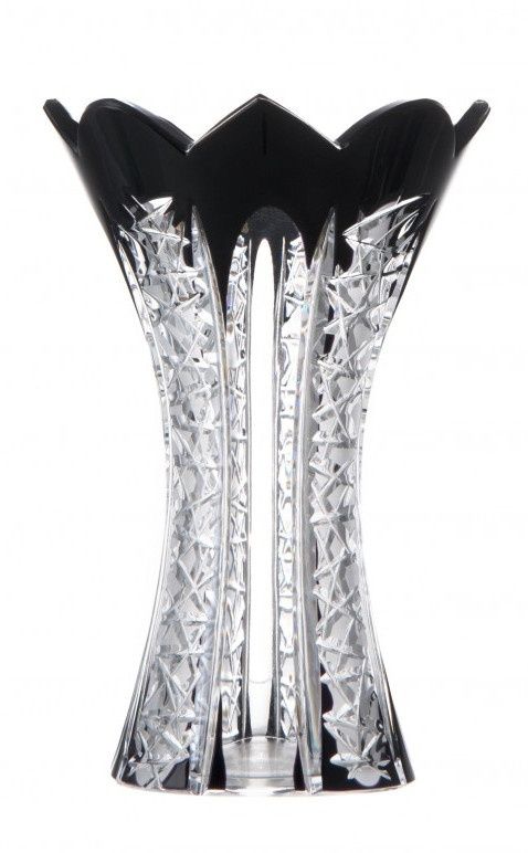 Krištáľová váza Frigus, farba čierna, výška 155 mm