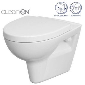 CERSANIT - SET 547 ZÁVESNÁ WC MISA Parva NEW CLEANON so sedadlom DUR ANTI Softclose K701-015