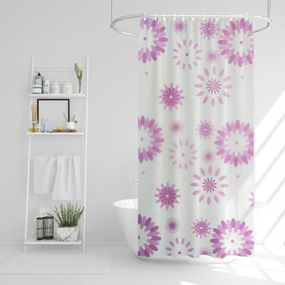 Záves do sprchy - kvety - 180 x 180 cm