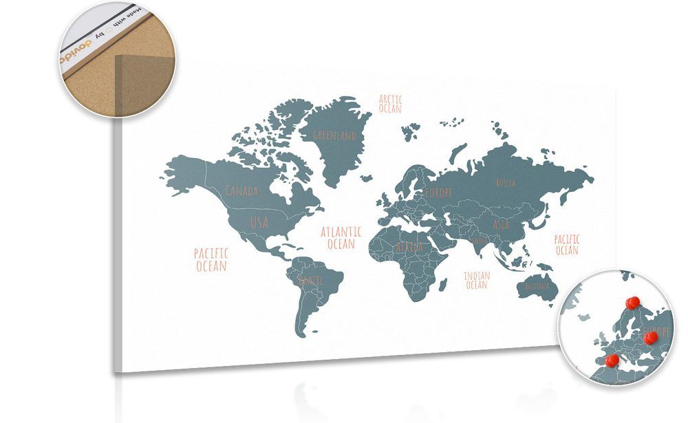 Obraz na korku moderná mapa sveta