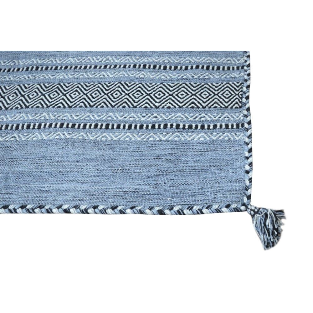Modro-sivý bavlnený koberec Webtappeti Antique Kilim, 160 x 230 cm