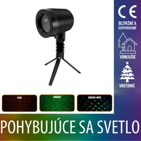 Vianočný LED svetelný projektor vonkajší/vnútorný - pohybujúce sa svetlo - Červená - Zelená