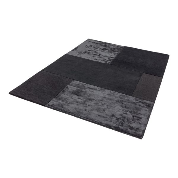 Antracitovosivý koberec Asiatic Carpets Tate Tonal Textures, 120 x 170 cm