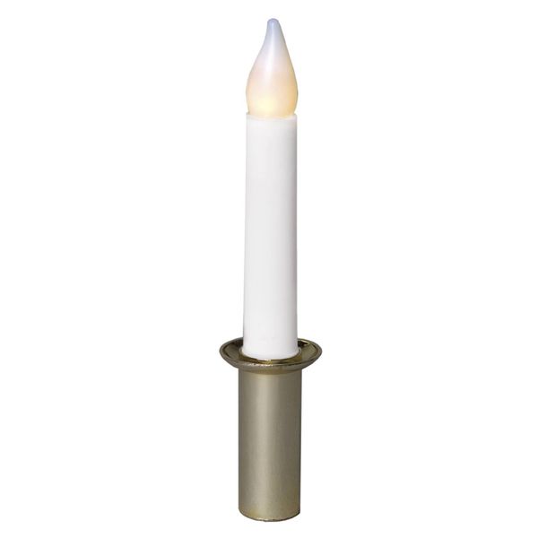STAR TRADING LED sviečka s držiakom bielo-zlatá, plast, 0.03W, K: 17cm