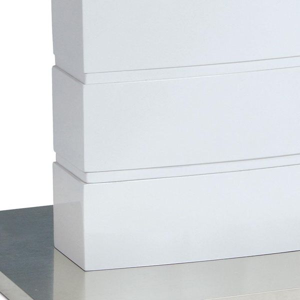 Autronic -  Rozkladací jedálenský stôl HT-440 WT, 140+40x80x76cm, biely lesk, sklo, nerez