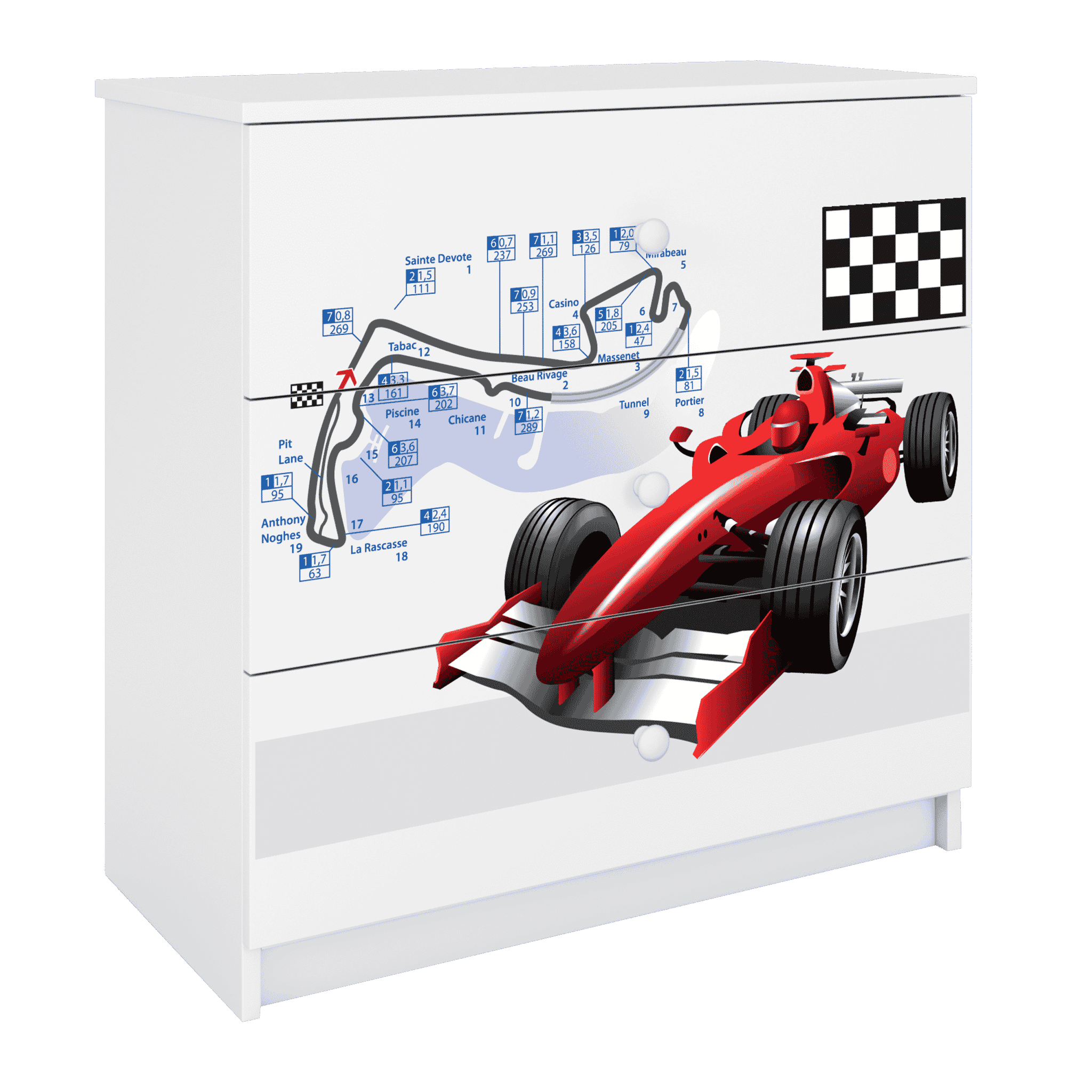 Letoss Detská komoda- Formula Biela