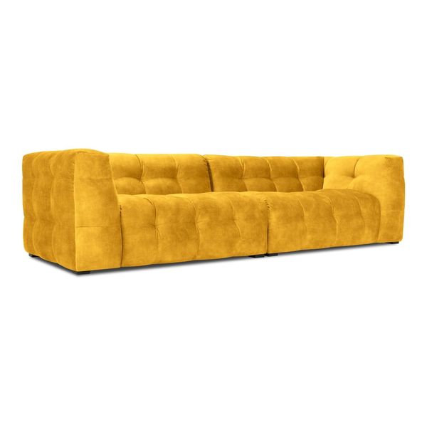 Žltá zamatová pohovka Windsor & Co Sofas Vesta, 280 cm