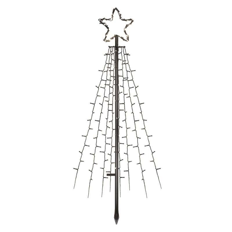 Emos LED vianočný strom kovový 180cm, vonkajší aj vnútorný, studená biela, časovač DCTC02