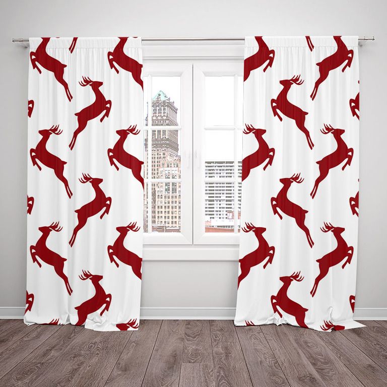 Závesy Christmas reindeers (Rozmer: 140x250, Materiál: Interlock)