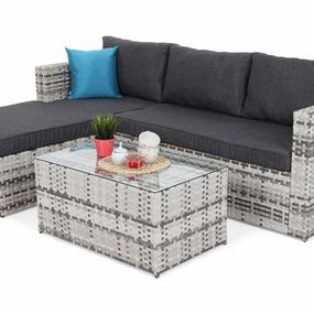 Záhradná sedacia súprava 3 ks GH5743 svetlosivá / sivá