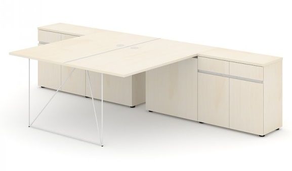 NARBUTAS - Dvojmiestny pracovný stôl AIR so skrinkami 160x320