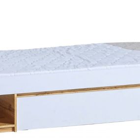 Detská posteľ 90x195cm so zásuvkou liana - biela/dub wotan