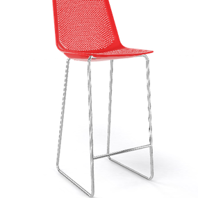 GABER - Vysoká barová stolička AKAMI ST, červená/chróm