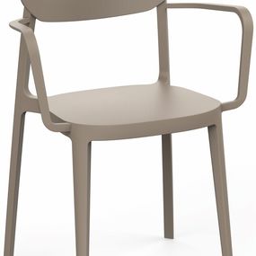 Jedálenská stolička MARE ARMCHAIR Rojaplast Sivohnedá taupe