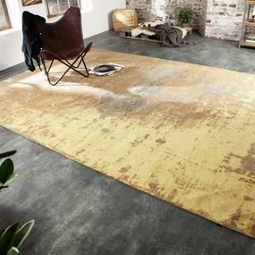 Estila Orientálny vkusný koberec Adassil žltej farby s industriálnym nádychom 350cm