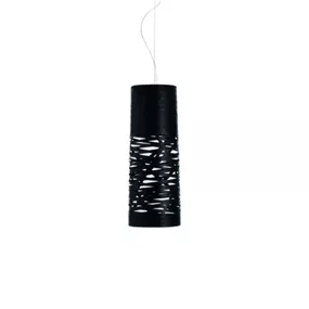 Foscarini Tress piccola závesná lampa, čierna, Obývacia izba / jedáleň, sklenené vlákno kompozitný materiál, kov, hliník, E27, 100W, K: 61cm