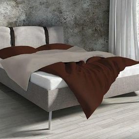 DomTextilu Bavlnené obojstranné posteľné obliečky čokoládovej farby 3 časti: 1ks 160 cmx200 + 2ks 70 cmx80 Hnedá 32109-162144