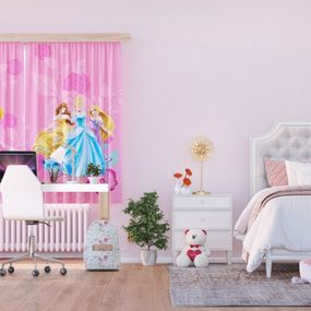 FCS XL 4378 AG Design textilný foto záves detský delený obrazový Disney - Princess FCSXL 4378, veľkosť 180 x 160 cm