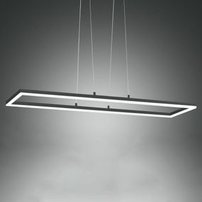 Fabas Luce Stropné LED svietidlo Bard 92x32 cm antracit, Obývacia izba / jedáleň, kov, metakrylan, 52W, P: 92 cm, L: 32 cm