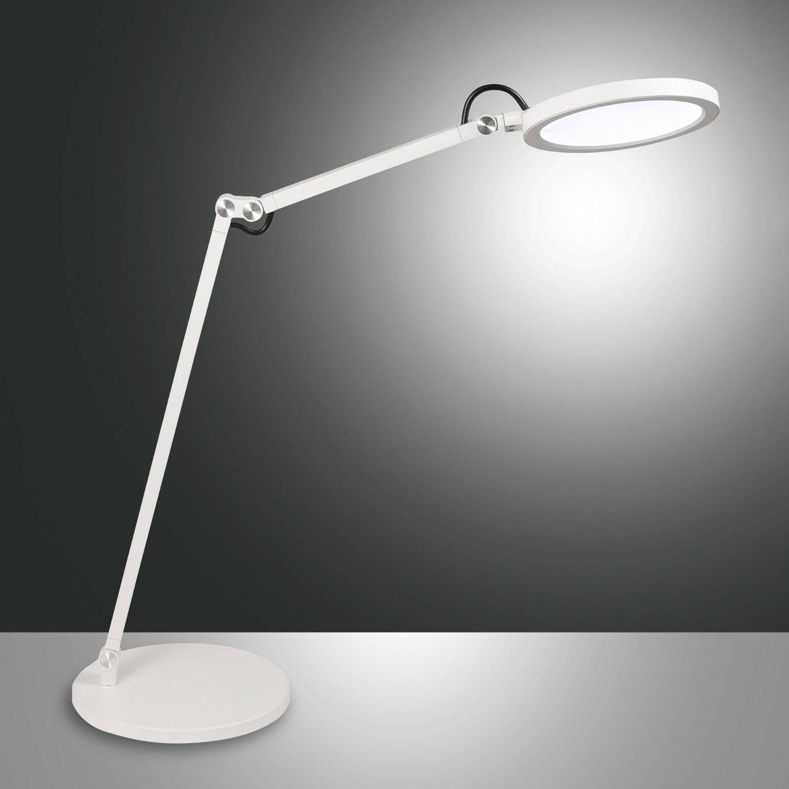 Fabas Luce LED lampa na písací stôl Regina stmievač, biela, Pracovňa / Kancelária, kov, metakrylan, 9W, K: 80cm