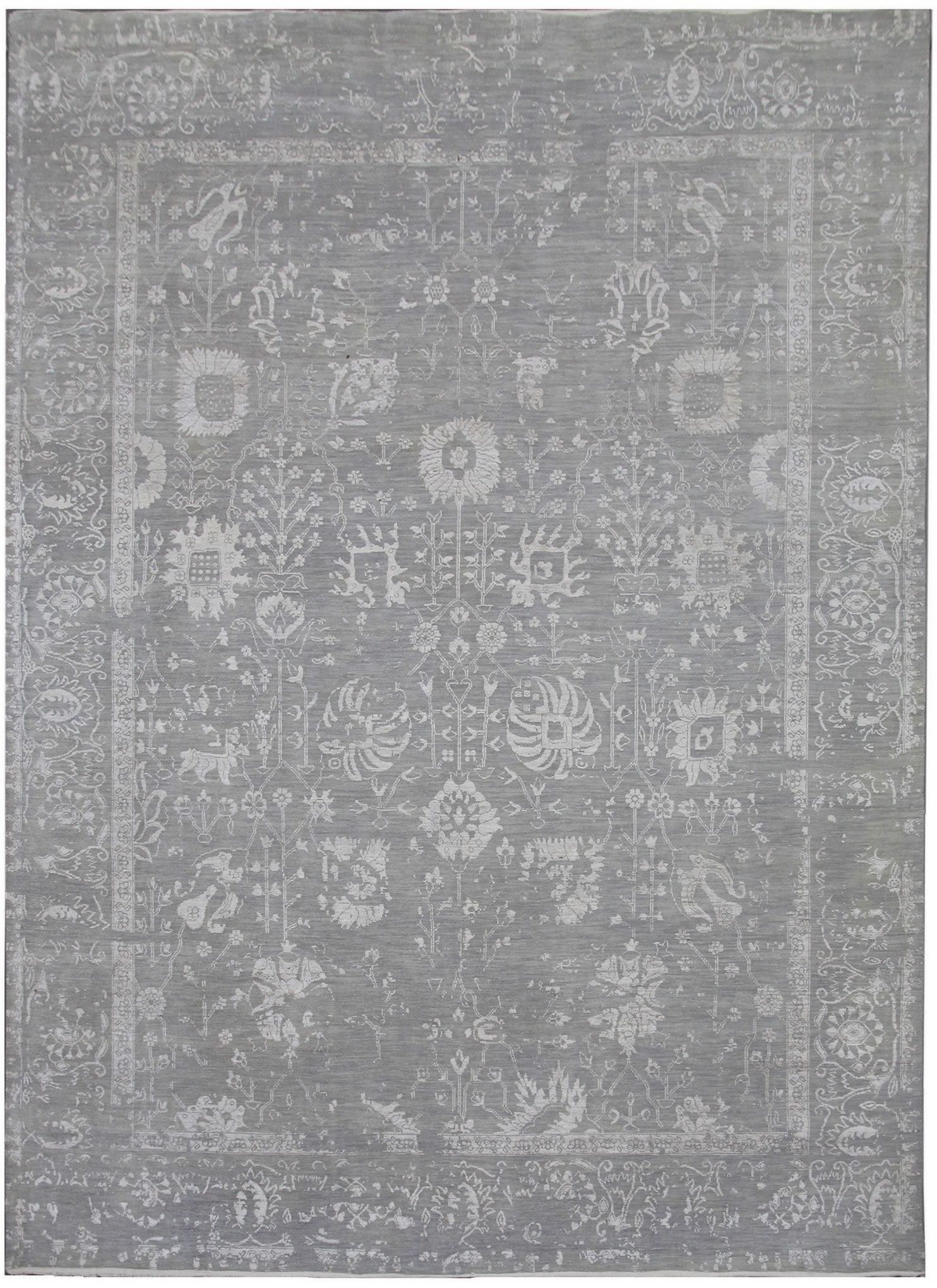 Diamond Carpets koberce Ručne viazaný kusový koberec Diamond DC-VASE 3 Silver / silver - 305x425 cm
