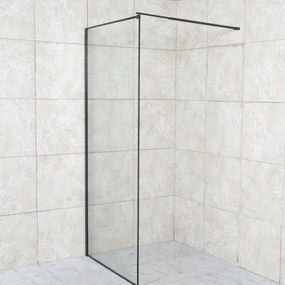 HOPA - Walk-in sprchovací kút ALGORA BLACK - FARBA rámu - Čierna, Rozmer A - 80 cm, Rozmer C - 195 cm, Smer zatvárania - Univerzálne Ľavé / Pravé, Výplň - Maľované bezpečnostné sklo - 6 mm OLBALGO80BC