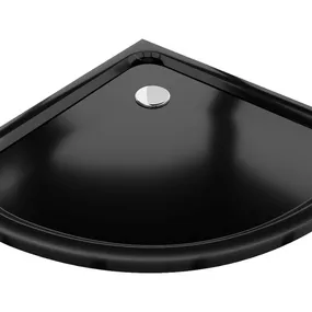 MEXEN - Flat sprchová vanička štvrťkruhová slim 100 x 100 cm, čierna 41701010