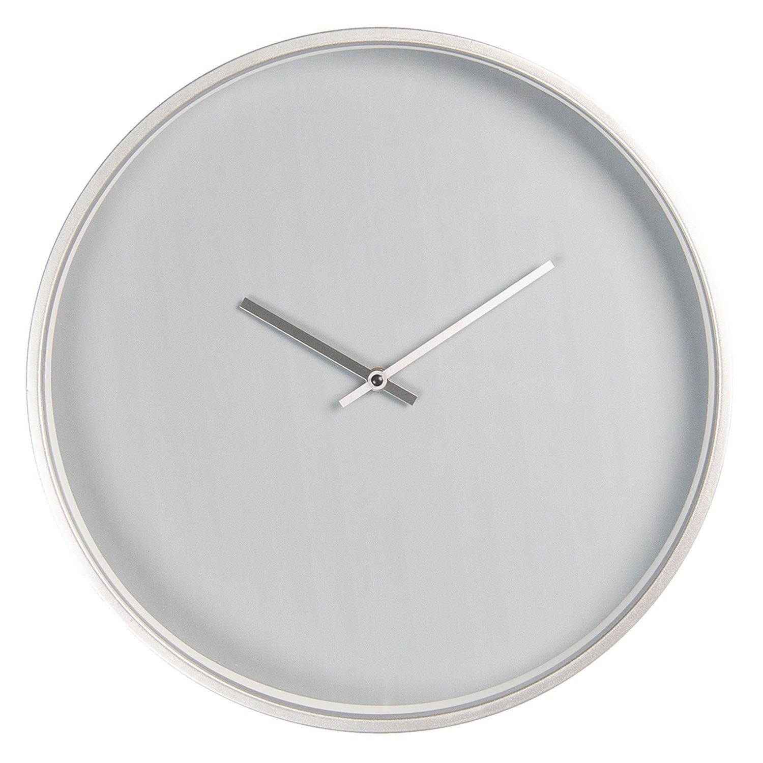 Minimalistické šedé nástenné hodiny - Ø 40 * 6 cm / 1 * AA