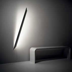 Knikerboker Schegge nástenné LED, čierne matné, Obývacia izba / jedáleň, hliník, 25W, L: 6.5 cm, K: 160cm
